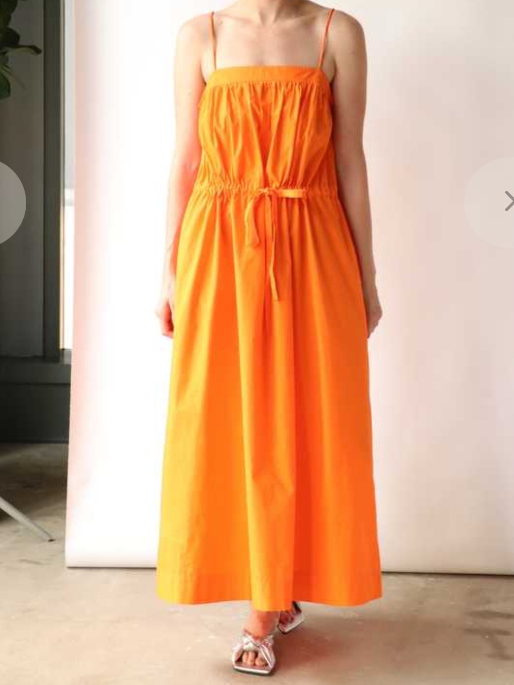 GANNI Cotton Poplin Maxi Strap Dress Orange Size 40 8/10 L